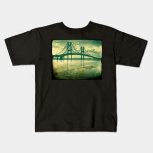 Mackinac Bridge Old Timey Effect Kids T-Shirt